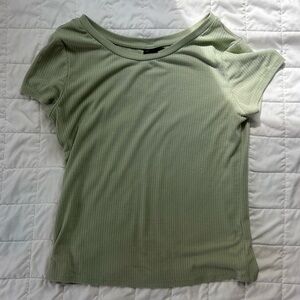 Art Class Green Ribbed Top